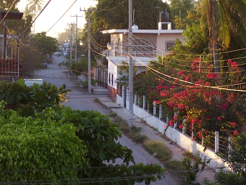 view up San Blas street from veranda