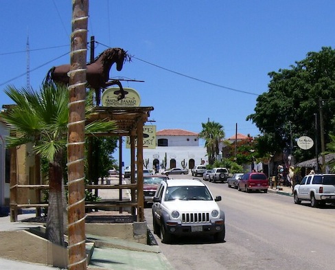 streets and shops in downtown Todos Santos