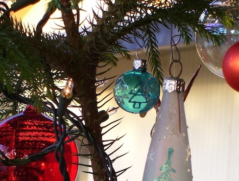 image of ornaments on a tree