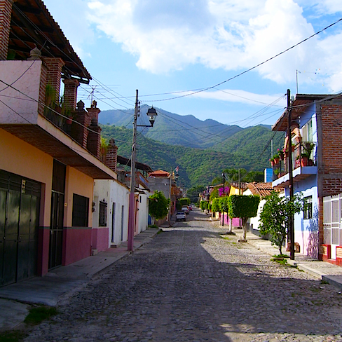 Cobblestone street in Ajijic