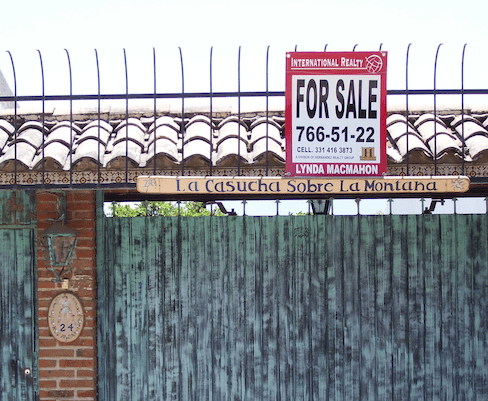 for sale sign, metal gate
