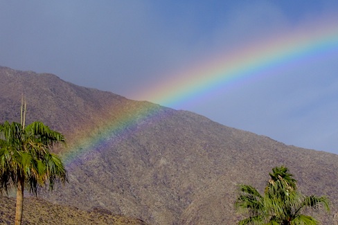 rainbow over the San Jacinto mountains