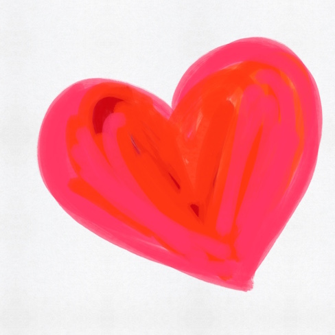 red watercolor heart