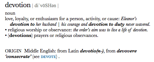 image of dictionary definition of devotion